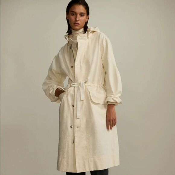 Everlane Jackets & Blazers - Everlane The Canvas Organic Cotton Parka Jacket Coat Bone White Size L